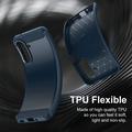 Custodia in TPU spazzolato per Samsung Galaxy A27 - Fibra di Carbonio - Blu