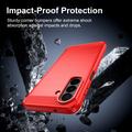 Custodia in TPU spazzolato per Samsung Galaxy A27 - Fibra di Carbonio - Rossa