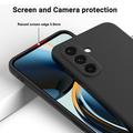 Custodia in silicone liquido con cinghia a mano per Samsung Galaxy A27 - Nera