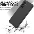 Custodia in silicone liquido con cinghia a mano per Samsung Galaxy A27 - Nera
