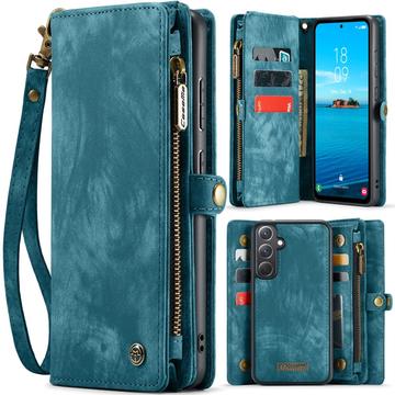 Custodia a portafoglio multifunzionale Caseme 008 2 in 1 per Samsung Galaxy A36 - Blu
