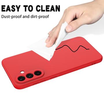 Custodia in silicone liquido con cinghia a mano per Samsung Galaxy A36 - Rossa