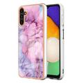 Custodia in TPU IMD Electroplated Marble Pattern per Samsung Galaxy A36 - Blu / Rosa