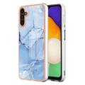 Custodia in TPU per Samsung Galaxy A36 con rivestimento elettrolitico in marmo - Blu