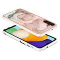 Custodia in TPU elettrolitico per Samsung Galaxy A36 con motivo marmorizzato IMD - rosa