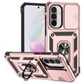 Custodia ibrida con anello rotante e protezione per fotocamera per Samsung Galaxy A36 - Rosa Oro