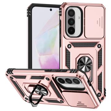 Custodia ibrida con anello rotante e protezione per fotocamera per Samsung Galaxy A36 - Rosa Oro