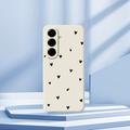 Custodia sottile in TPU con motivo a cuore per Samsung Galaxy A37 - Bianca / Nera