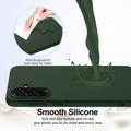 Custodia in silicone liquido per Samsung Galaxy A37 - compatibile con MagSafe - Verde Scuro