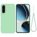 Custodia in silicone liquido con cinghia a mano per Samsung Galaxy A37 - Verde