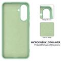 Custodia in silicone liquido con cinghia a mano per Samsung Galaxy A37 - Verde