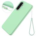 Custodia in silicone liquido con cinghia a mano per Samsung Galaxy A37 - Verde