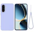Custodia in silicone liquido con cinghia a mano per Samsung Galaxy A37 - Viola