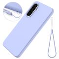 Custodia in silicone liquido con cinghia a mano per Samsung Galaxy A37 - Viola