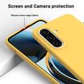 Custodia in silicone liquido con cinghia a mano per Samsung Galaxy A37 - Gialla