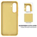 Custodia in silicone liquido con cinghia a mano per Samsung Galaxy A37 - Gialla