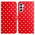 Custodia a portafoglio per Samsung Galaxy A37 con motivo a pois - Rossa