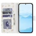 Custodia a portafoglio floreale rombica per Samsung Galaxy A37