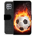 Custodia a Portafoglio Premium per Samsung Galaxy A42 5G - Football Flame
