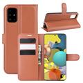 Custodia a Portafoglio per Samsung Galaxy A51 5G con Chiusura Magnetica - Marrone