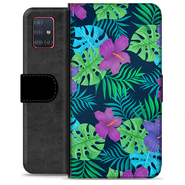 Custodia a Portafoglio Premium per Samsung Galaxy A51 - Fiore Tropicale