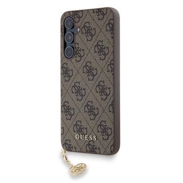Custodia Ibrida Guess 4G Charms Collection per Samsung Galaxy A55 - Marrone