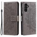 Custodia a portafoglio per Samsung Galaxy A55 serie Mandala - Grigia