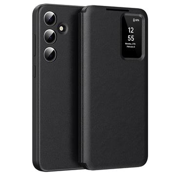 Custodia Samsung Galaxy A55 Smart Clear View con slot per schede - Nero