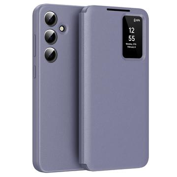 Custodia Samsung Galaxy A55 Smart Clear View con slot per schede - Grigio Viola