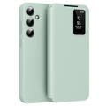 Custodia Flip Samsung Galaxy A55 Smart Clear View con slot per schede - Verde chiaro