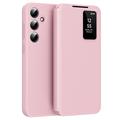 Custodia Samsung Galaxy A55 Smart Clear View con slot per schede - Rosa