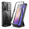 Custodia Samsung Galaxy A55 Tech-Protect Kevlar Cam+ - Protezione dello schermo, protezione della fotocamera, supporto per il calcio - Nero