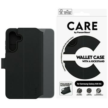 Custodia a portafoglio con supporto Samsung Galaxy A56 PanzerGlass Care Feature - Nera