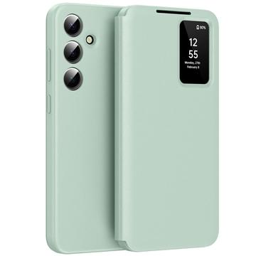 Custodia Flip Samsung Galaxy A56 Smart Clear View con slot per schede - Verde chiaro