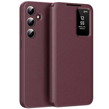 Custodia Samsung Galaxy A56 Smart Clear View con slot per schede - Rosso vino