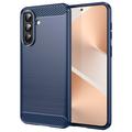 Custodia in TPU spazzolato per Samsung Galaxy A57 - Fibra di Carbonio - Blu