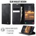 Custodia a portafoglio in pelle di vitello con blocco RFID Samsung Galaxy A57 Caseme 033 - Nera
