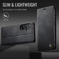 Custodia a portafoglio in pelle di vitello con blocco RFID Samsung Galaxy A57 Caseme 033 - Nera