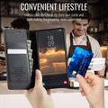 Custodia a portafoglio in pelle di vitello con blocco RFID Samsung Galaxy A57 Caseme 033 - Nera
