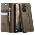 Custodia a portafoglio in pelle di vitello con blocco RFID Samsung Galaxy A57 Caseme 033 - Caffè