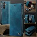 Custodia a portafoglio in pelle di vitello con blocco RFID Samsung Galaxy A57 Caseme 033 - Verde