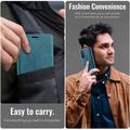 Custodia a portafoglio in pelle di vitello con blocco RFID Samsung Galaxy A57 Caseme 033 - Verde