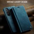 Custodia a portafoglio in pelle di vitello con blocco RFID Samsung Galaxy A57 Caseme 033 - Verde