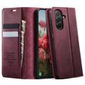 Custodia a portafoglio in pelle di vitello con blocco RFID Samsung Galaxy A57 Caseme 033 - Rossa