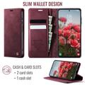 Custodia a portafoglio in pelle di vitello con blocco RFID Samsung Galaxy A57 Caseme 033 - Rossa