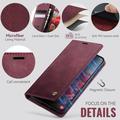 Custodia a portafoglio in pelle di vitello con blocco RFID Samsung Galaxy A57 Caseme 033 - Rossa
