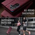 Custodia a portafoglio in pelle di vitello con blocco RFID Samsung Galaxy A57 Caseme 033 - Rossa