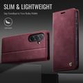 Custodia a portafoglio in pelle di vitello con blocco RFID Samsung Galaxy A57 Caseme 033 - Rossa
