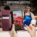 Custodia a portafoglio in pelle di vitello con blocco RFID Samsung Galaxy A57 Caseme 033 - Rossa