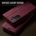 Custodia a portafoglio in pelle di vitello con blocco RFID Samsung Galaxy A57 Caseme 033 - Rossa